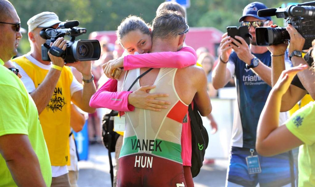 It was almost double delight for the Vanek's at the Tiszaujvaros Triathlon World Cup ©ITU