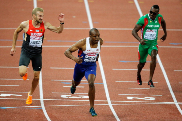 James Dasaolu wins the 100m at the European Championships in Zurich ©Getty Images