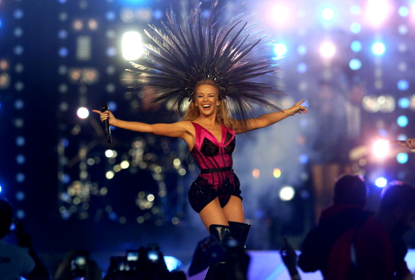 Kylie Minogue performed a medley a songs to a buoyant crowd inside Hampden Park ©Getty Images