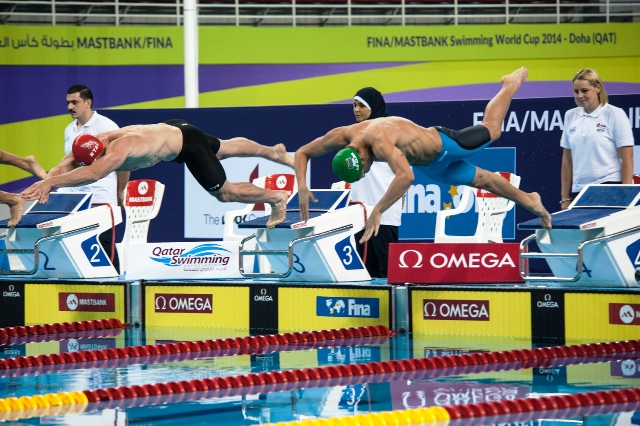 Reigning World Cup champion Chad le Clos began his campaign with two wins in Doha ©FINA World Cup