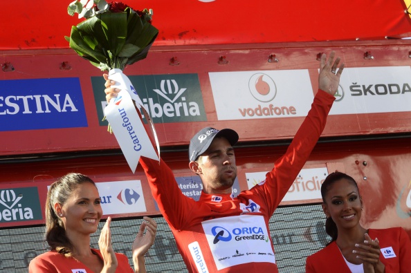 Michael Matthews has held on to the red jersey, and now holds an overall race lead of eight seconds ©AFP/Getty Images