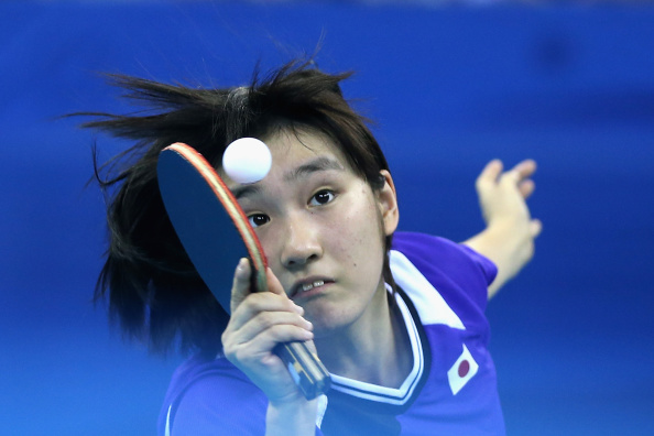 Miyu Kato of Japan was on the receiving end of a defeat to China in the table tennis mixed international team gold medal match ©Getty Images