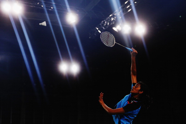 P V Sindhu of India beat Malaysia's Yi Jing Tee to bronze in their women's badminton singles clash ©Getty Images
