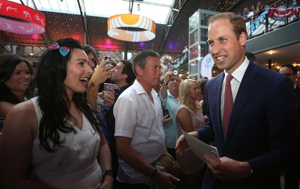 The Duke of Cambridge meeting Glasgow 2014 staff during the party ©Glasgow 2014