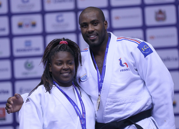 France's Teddy Riner and Cuba's Idalys Ortiz won awards for the best male and female fighters of the World Championships ©IJF