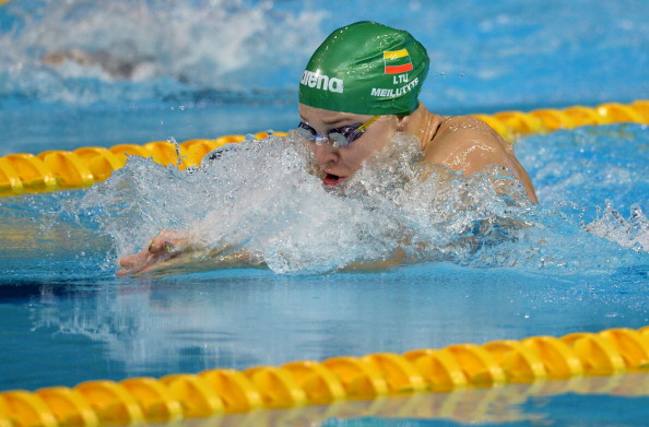 Rūta Meilutytė won the 100m breaststroke for her second gold of the Games ©Getty Images