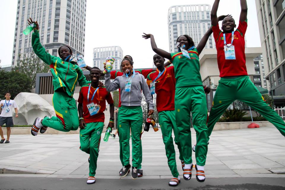 Some of Senegal's athletes bubbling with excitement ahead of the start of the Games ©Facebook