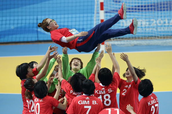 South Korea partied in style after beating Russia to gold in the women's handball final ©Getty Images