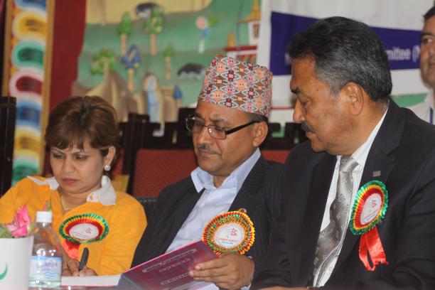 Surendra Bahadur Basnyat (centre) has been re-elected as the President of the Nepal Paralympic Committee ©NPCNepal