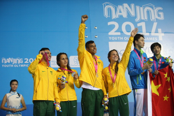 The Brazilian team had already won  silver in the 4x100 mixed freestyle event in the pool ©Getty Images