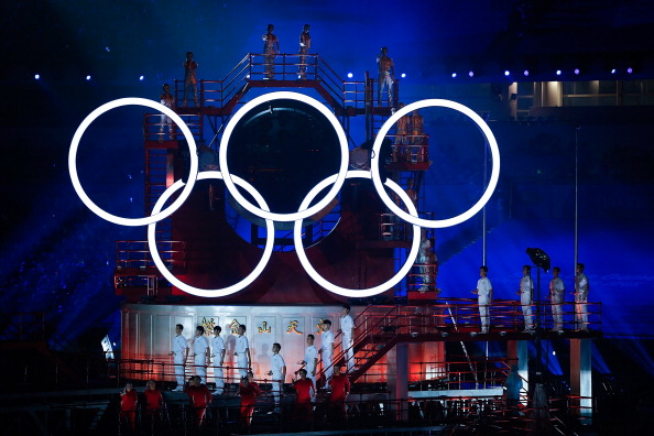 The Olympic rings shone bright as Nanjing welcomed the world ©Getty Images