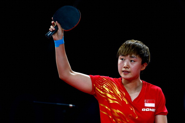 Tianwei Feng of Singapore won gold in the women's table tennis singles ©Getty Images