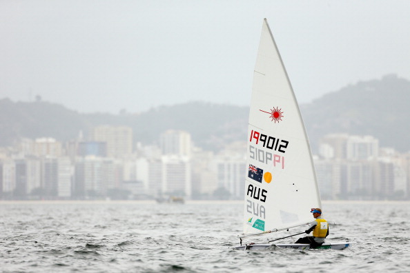 Tom Burton of Australia sailing during the men's laser class ©Getty Images