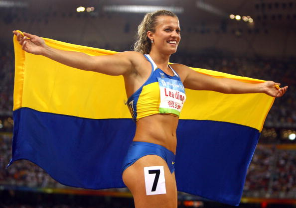 Ukrainian heptathlete Nataliia Dobrynska who won gold at Beijing 2008 was part of the winning team in the Baku 2015 promotional campaign challenge ©Getty Images