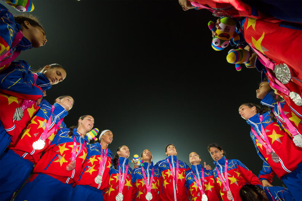Venezuela were beaten 5-0 by China in the final of the women's football ©Nanjing 2014