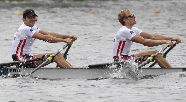 Jeremie Azou and Stany Delayre, favourites for gold in the lightweight men's double sculls after setting a world best time in qualifying, were beaten to the world title today by South Africa ©Getty Images