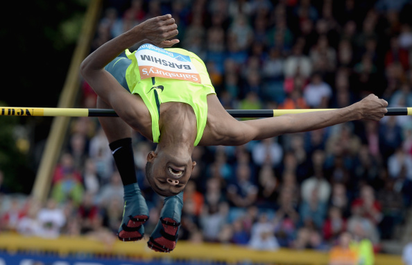 Mutaz Essa Barshim, Qatar's world indoor champion, en route to a victory on countback over rival Bohdan Bondarenko which keeps the overall Diamond Race open between them this season ©Getty Images