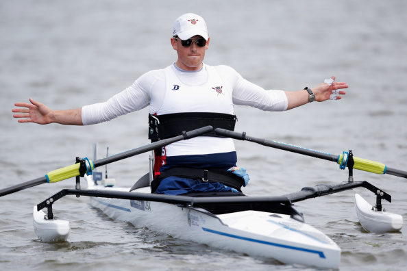Steve Haxton of the United States was a repechage winner in the AS single sculls on the third day of the World Rowing Championships in Amsterdam ©Getty Images