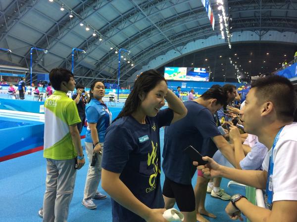 A lot of attention for China's mixed 4x100m medley team after their victory in the final swimming event of the Games ©Twitter