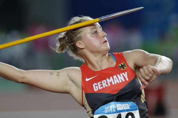 Fabienne Schonig of Germany finished second in the women's javelin qualifying round with a throw of 52.83m ©Getty Images