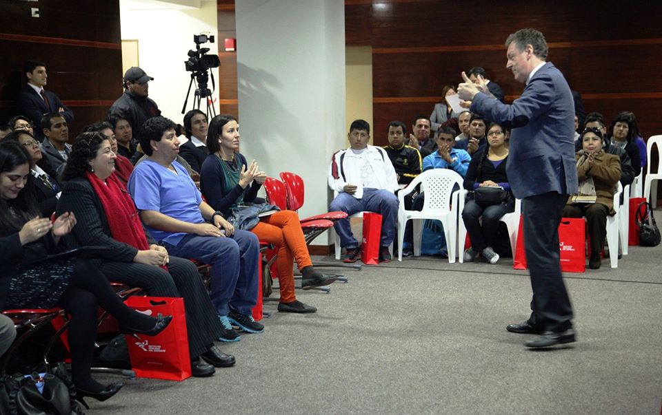 Ken Black, founding director of the Inclusion Club, speaks during the international workshop on inclusion in sport ©COP