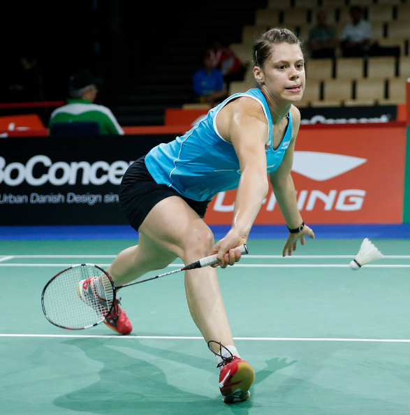Kristína Gavnholt advanced in the women's singles contest at the 2014 Badminton World Championships after defeating Jamie Subandhi ©Getty Images