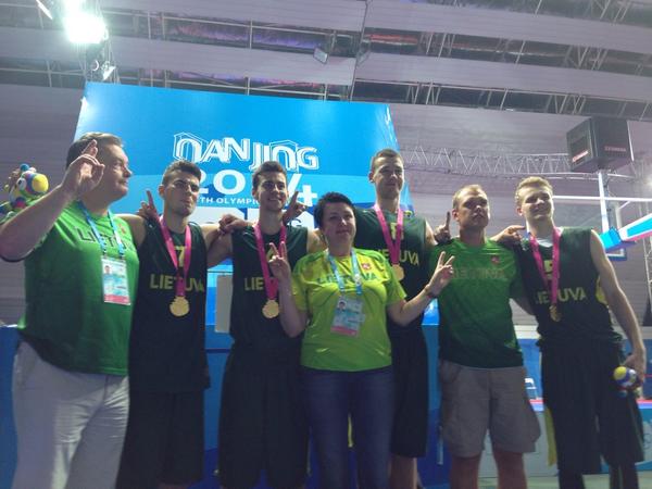 Lithuania celebrate their thrilling gold medal ©Nanjing 2014