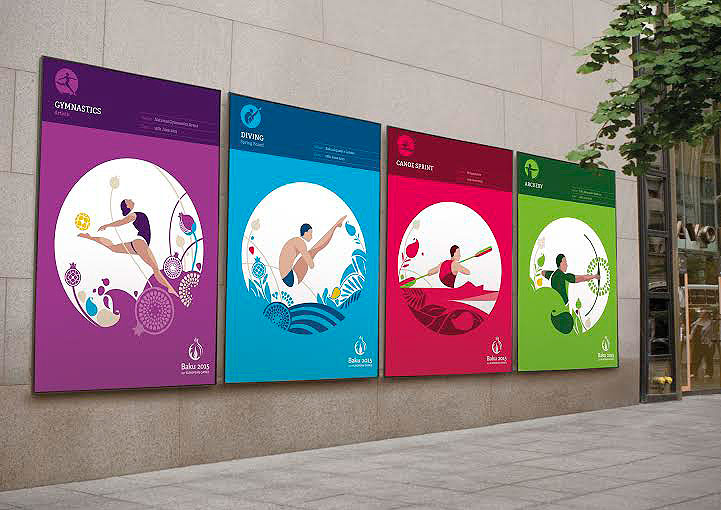 Pictograms of the sports being showcased at Baku 2015 also feature on the new design ©Baku 2015