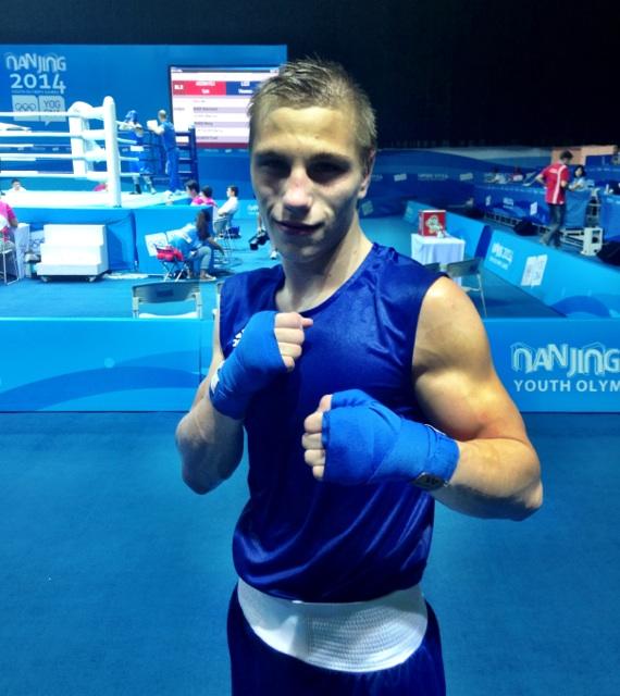 Richard Konnyu strikes a pose after taking bronze in the boxing ©Twitter