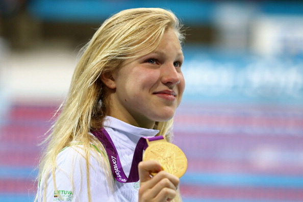 Ruta Meilutyte celebrates gold at London 2012 ©Getty Images