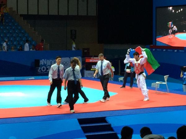 Said Guliyev takes gold in the taekwondo ©Twitter