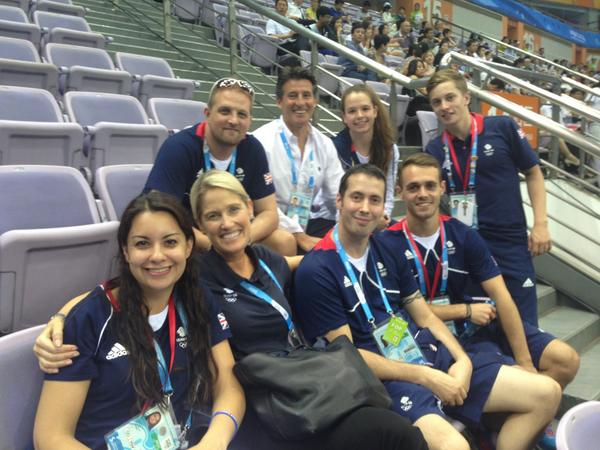 Sebastian Coe with British officals and team members ©Twitter