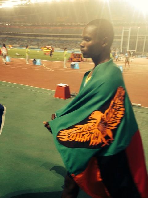 Sydney Siame of Zambia wins gold in the boy's 100m final ©Twitter