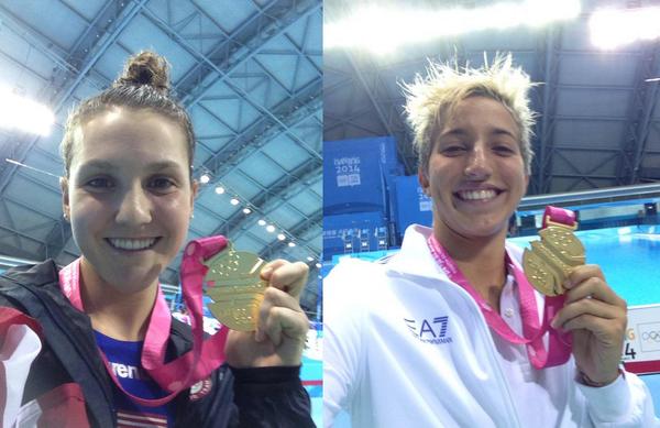There was another dead heat in the pool with Ambra Esposito and Hannah Moore both picking up gold in the 200m backstroke ©Twitter
