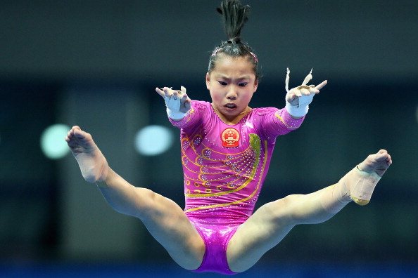 Wang Yan of China competed in the qualification competition for the women's artistic gymnastics ©Getty Images