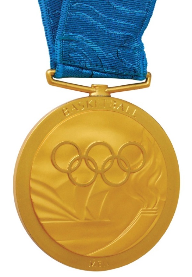 The gold medal sold by Vin Baker is believed to be the first to be auctioned since NBA stars started appearing in the Olympics ©Grey Flannel Auctions