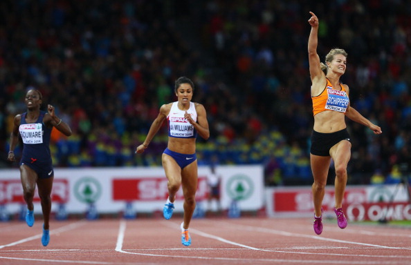 Dafne Schippers delivers part two of a sprint double to match that of her Dutch fountrywoman Fanny Blankers-Koen at the 1950 European Championships ©Getty Images