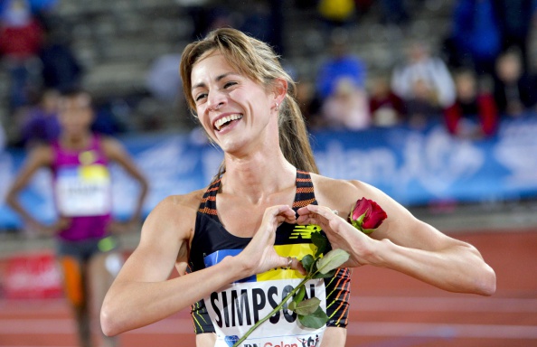 Jennifer Simpson of the United States showed her heart for battle in winning a 1500m in brutal conditions at Stockholm's IAAF Diamond League meeting ©AFP/Getty Images