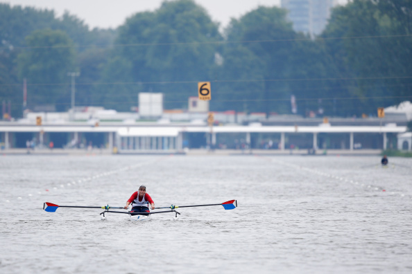 Rowing on day three of the World Championships on Amsterdam's Bosbaan Lake had to be suspended when wind conditions changed ©Getty Images