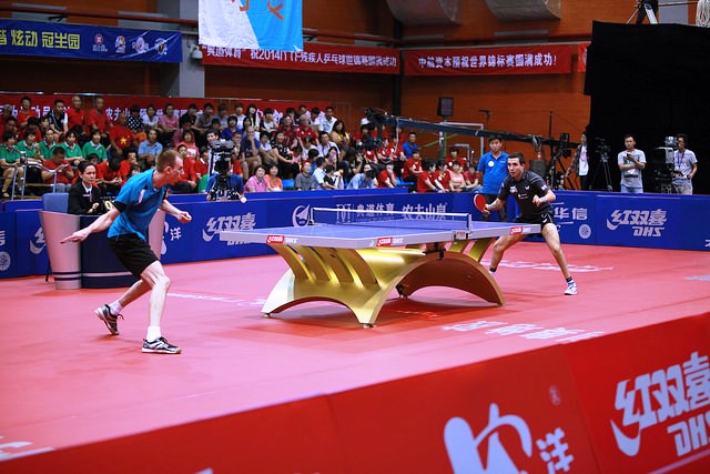 Britain's Will Bayley says the final with Ukraine's Maksym Nikolenko was the best game of his life on his way to being crowned world champion ©ITTF