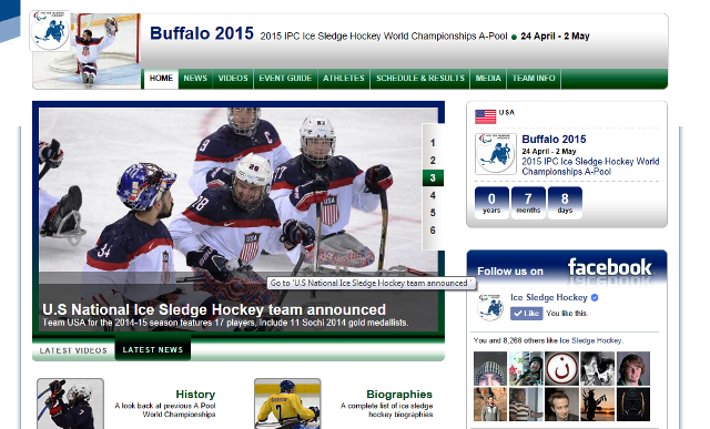 A new microsite for the Buffalo 2015 World Championships has also been launched ©IPC