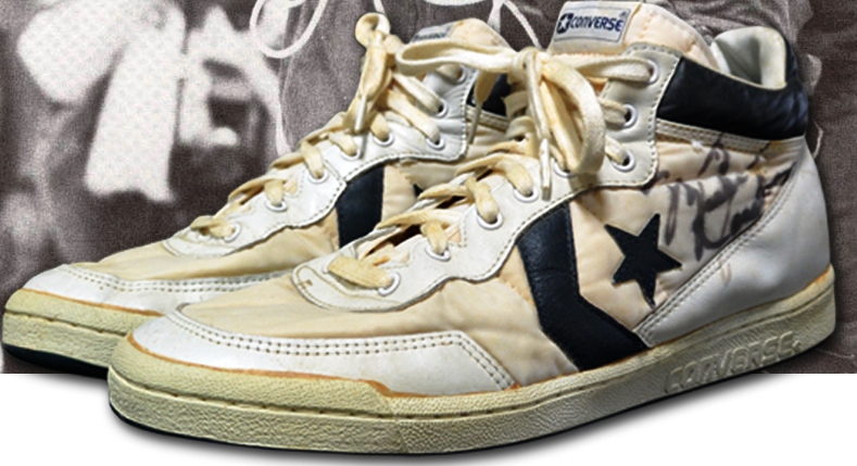 A signed pair of shoes worn by Michael Jordan in 1984 Olympic Games final are to go on auction ©Grey Flannel Auctions