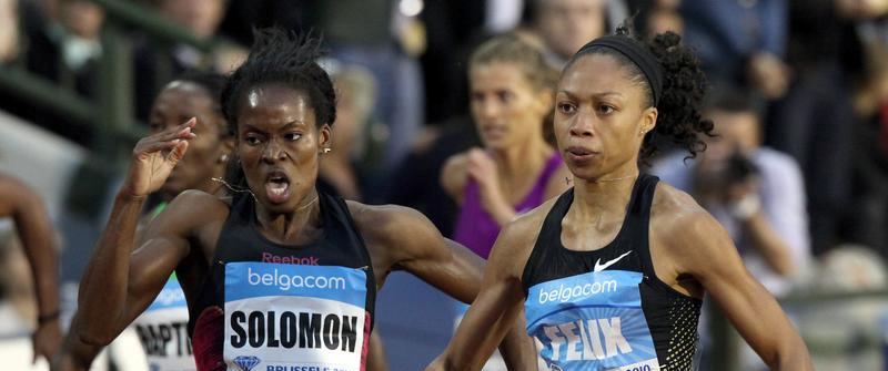 Allyson Felix, the Olympic 200m champion, rounded off her season with a 2014 best time victory in the Diamond Race for her event in Brussels ©AFP/Getty Images
