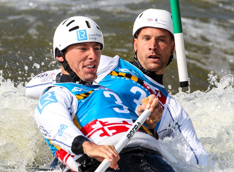 David Florence left and Richard Hounslow right suffered an early exit from the men's C2 ©ICF