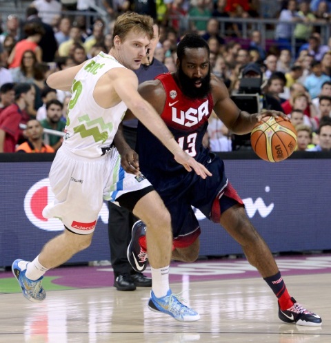 Despite the efforts of Zoran Dragic Slovenia had no answer to the firepower of the US ©AFP/Getty Images