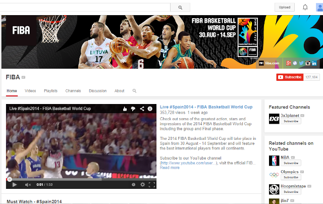 FIBA says it has doubled the number of subscribers to its YouTube channel during the Basketball World Cup ©YouTube