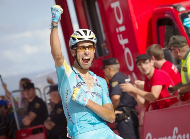 Italy's Fabio Aru moves up to fifth overall in the Vuelta a España after his second stage win ©AFP/Getty Images