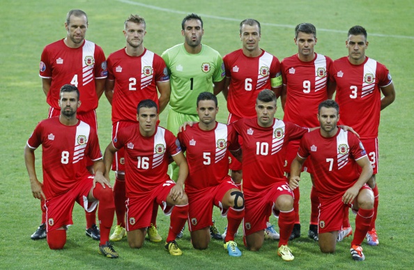 Gibraltar's national football team, pictured here ahead of their Euro 2016 qualifier against Poland, will not be taking part in qualifying for the 2018 World Cup under FIFA's ruling ©AFP/Getty Images
