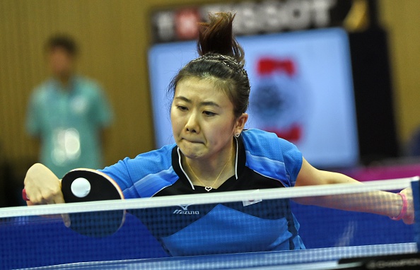 Ai Fukuhara records an impressive opening match victory against China's Ding Ning in the women's team table tennis final ©AFP/Getty Images