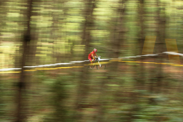 An action shot from the cross country mountain biking ©Getty Images
